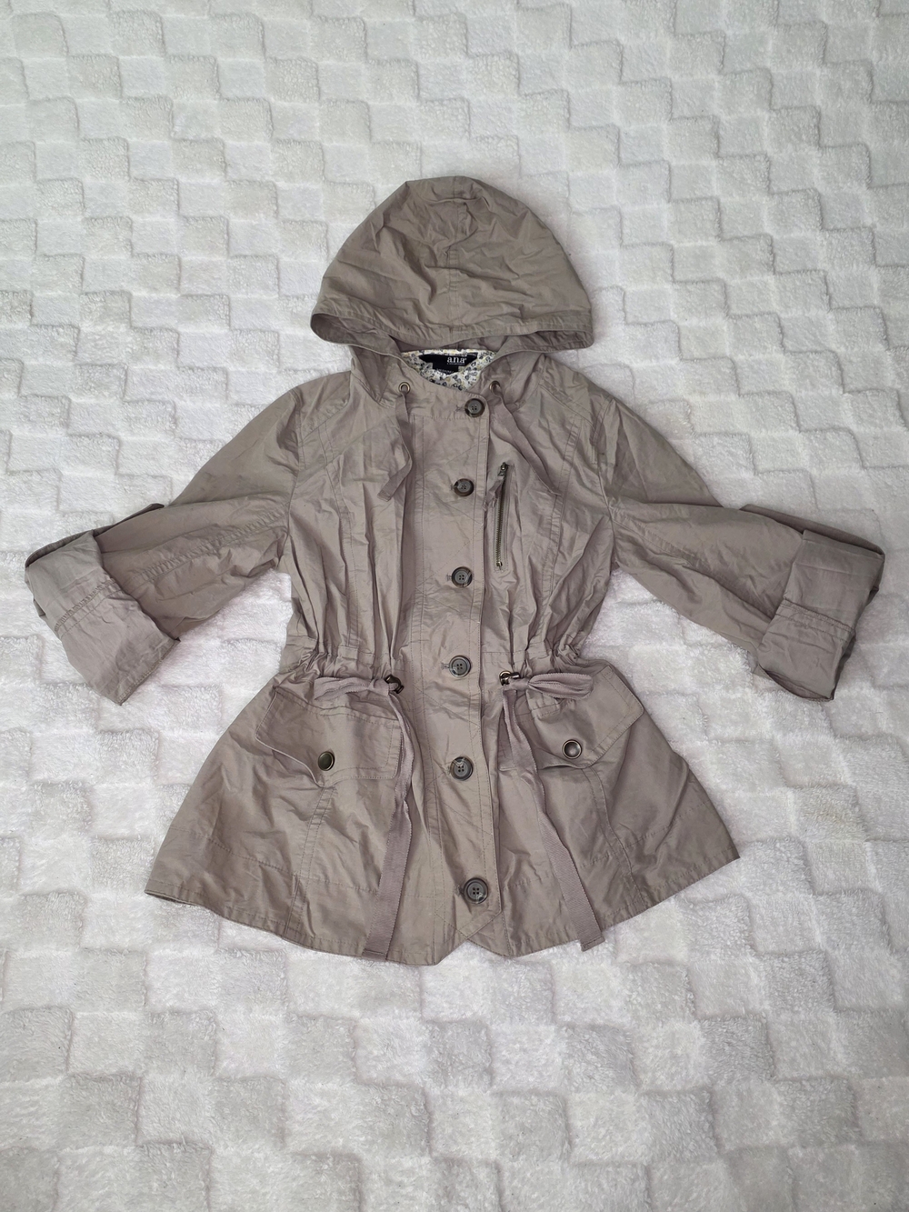 A.N.A A NEW APPROACH ANORAK LIGHTWEIGHT UTILITY JACKET TAUPE SIZE MEDIUM NWOT